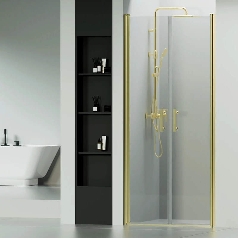 Westy || Gold 80 kétszárnyú nyíló zuhanyajtó, 195cm, 6mm, NANO