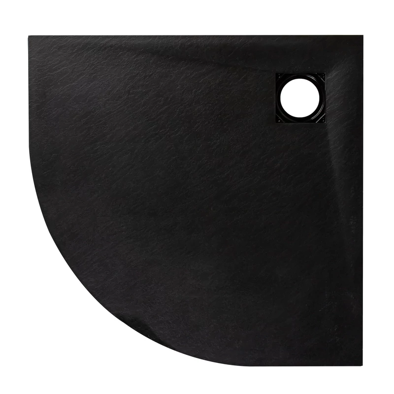 Cagliari || Black 80x80x2,6 cm íves, SMC zuhanytálca szifonnal
