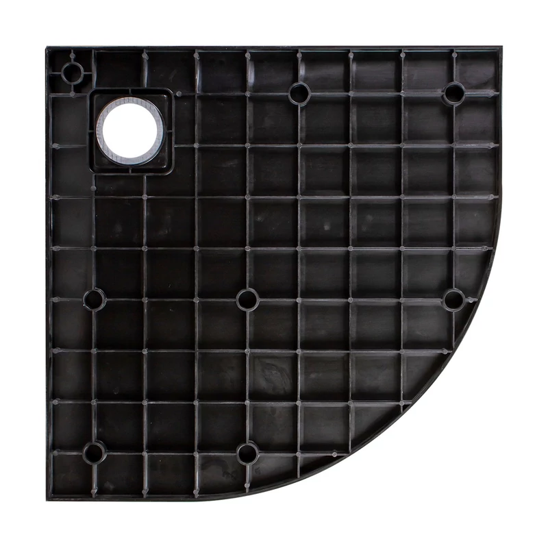 Cagliari Black 80x80x2,6 cm íves, SMC zuhanytálca szifonnal