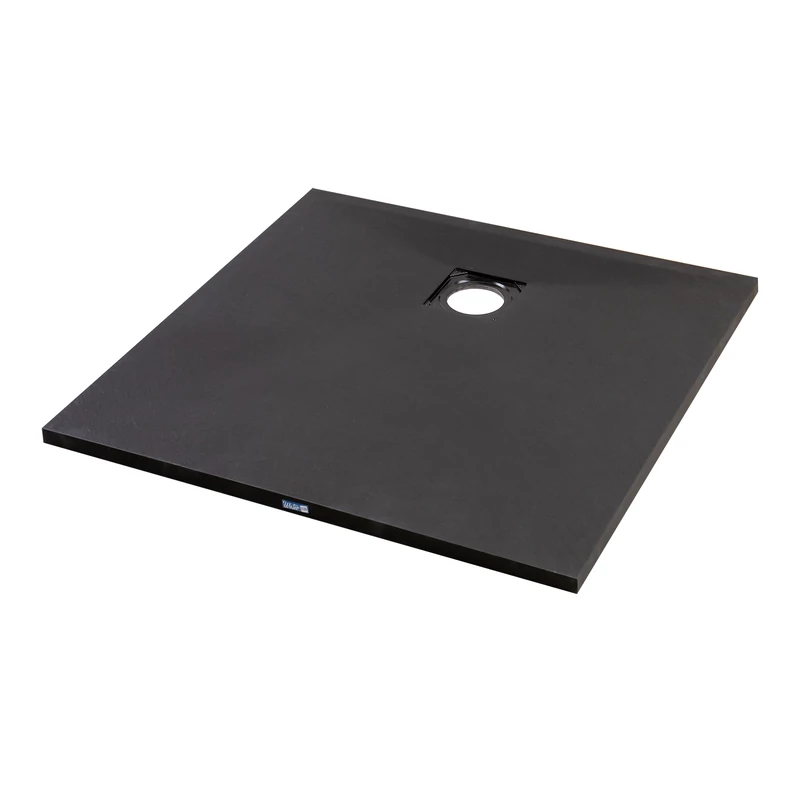 Cagliari || Black 80x80x2,6 cm szögletes, SMC zuhanytálca szifonnal