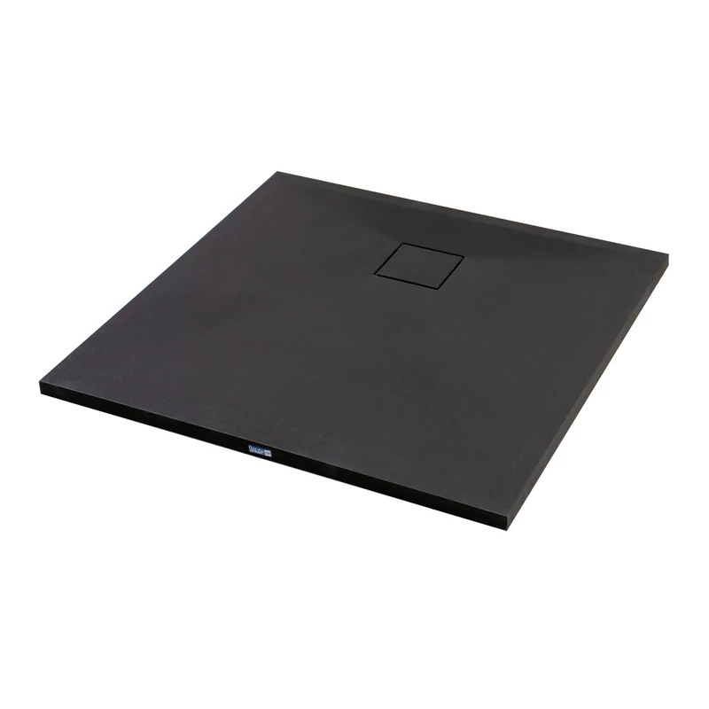 Cagliari || Black 80x80x2,6 cm szögletes, SMC zuhanytálca szifonnal