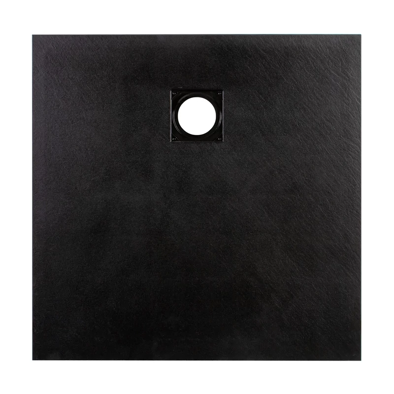 Cagliari || Black 80x80x2,6 cm szögletes, SMC zuhanytálca szifonnal
