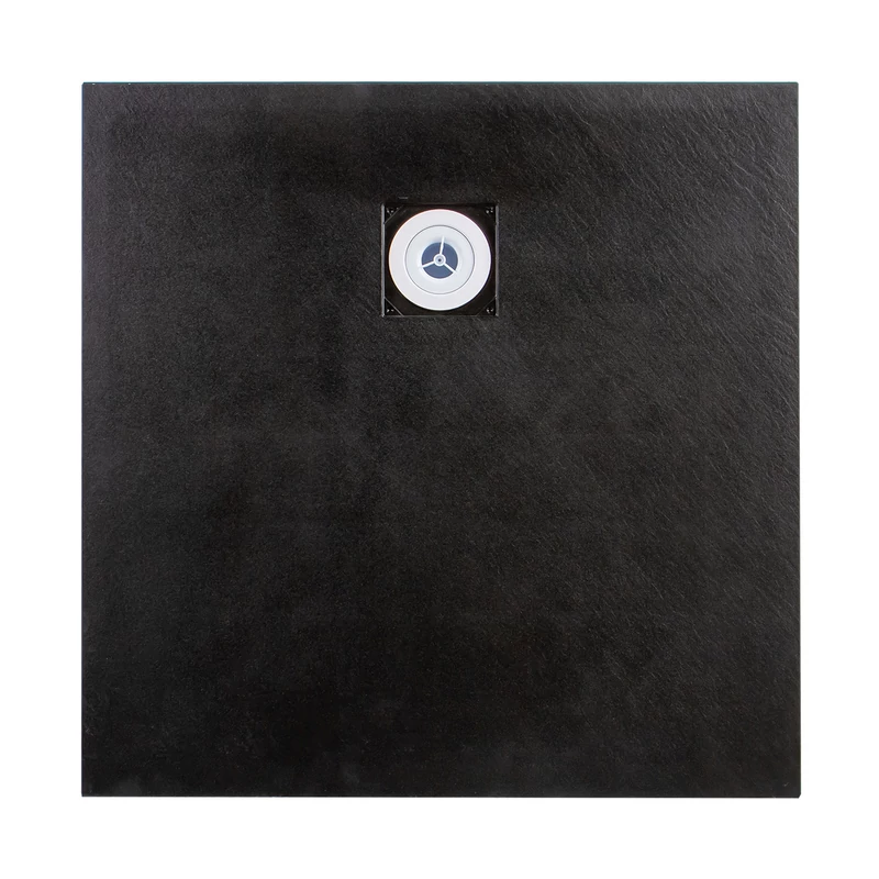 Cagliari || Black 80x80x2,6 cm szögletes, SMC zuhanytálca szifonnal