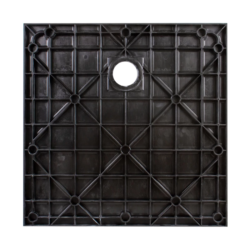 Cagliari || Black 80x80x2,6 cm szögletes, SMC zuhanytálca szifonnal