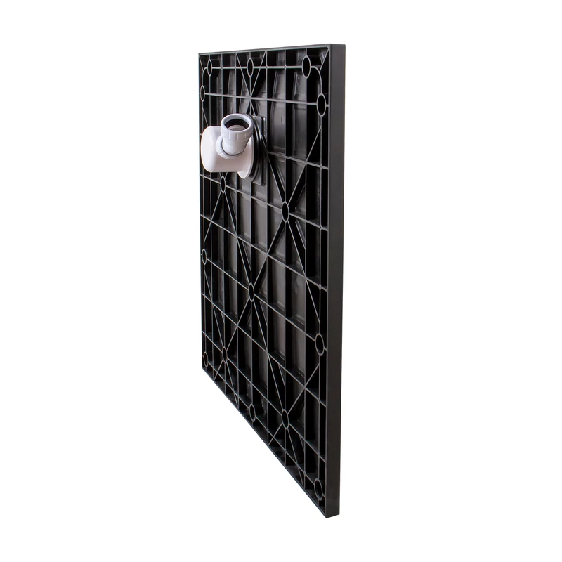 Cagliari || Black 80x80x2,6 cm szögletes, SMC zuhanytálca szifonnal