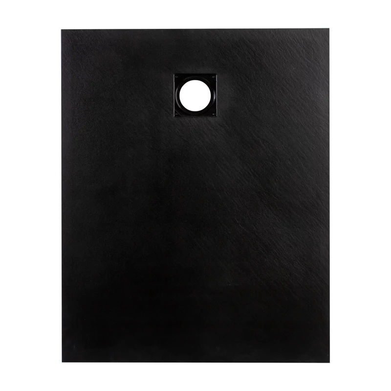 Cagliari || Black 80x100x2,6 cm szögletes, SMC zuhanytálca szifonnal