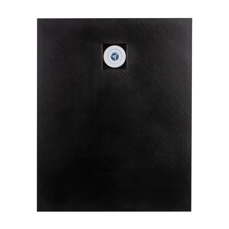 Cagliari || Black 80x100x2,6 cm szögletes, SMC zuhanytálca szifonnal