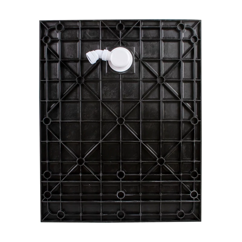 Cagliari || Black 80x100x2,6 cm szögletes, SMC zuhanytálca szifonnal