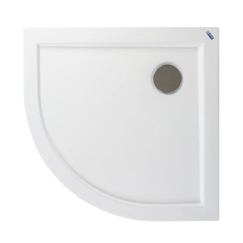 Coria 90x90x5 cm íves, akril zuhanytálca szifonnal
