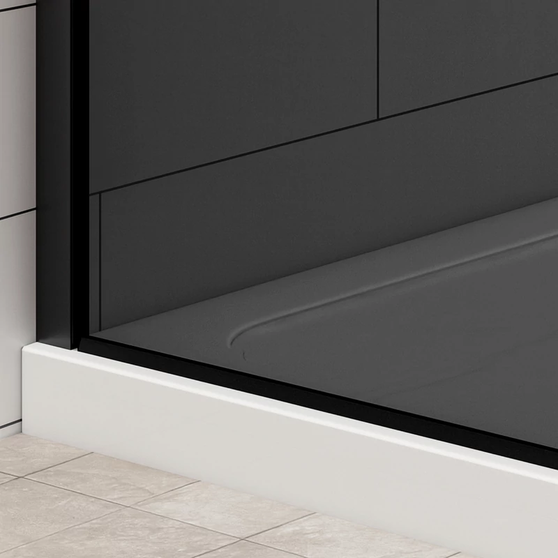 Walk-in || Black zuhanyfal, füstüveggel 80, 200cm, 8mm, NANO