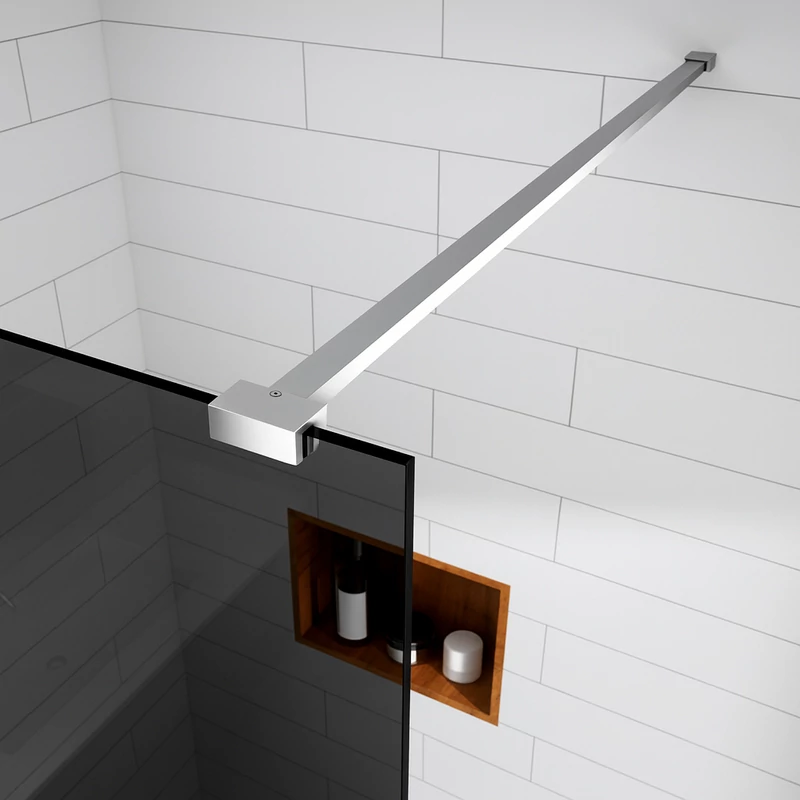 Walk-in Chrome zuhanyfal, füstüveggel 90, 200cm, 8mm, NANO