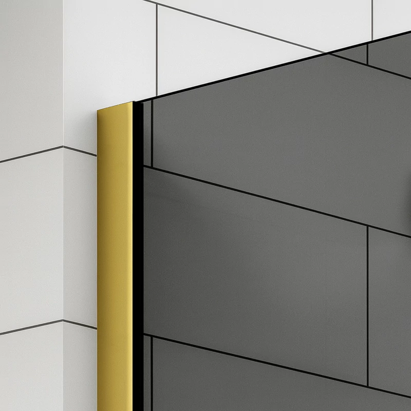 Walk-in || Gold zuhanyfal, füstüveggel 80, 200cm, 8mm, NANO