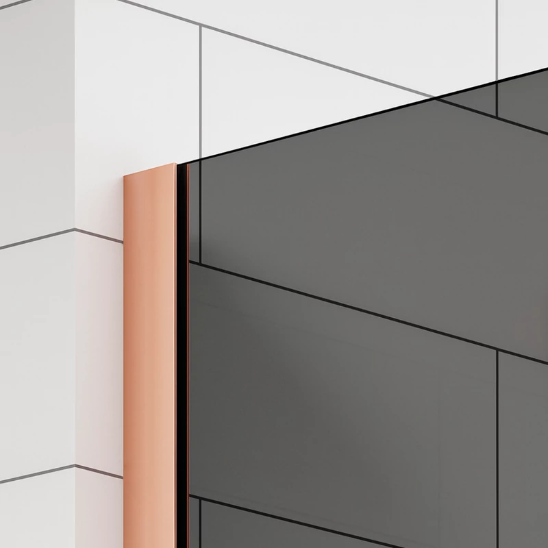 Walk-in || Rose Gold zuhanyfal, füstüveggel 80, 200cm, 8mm, NANO