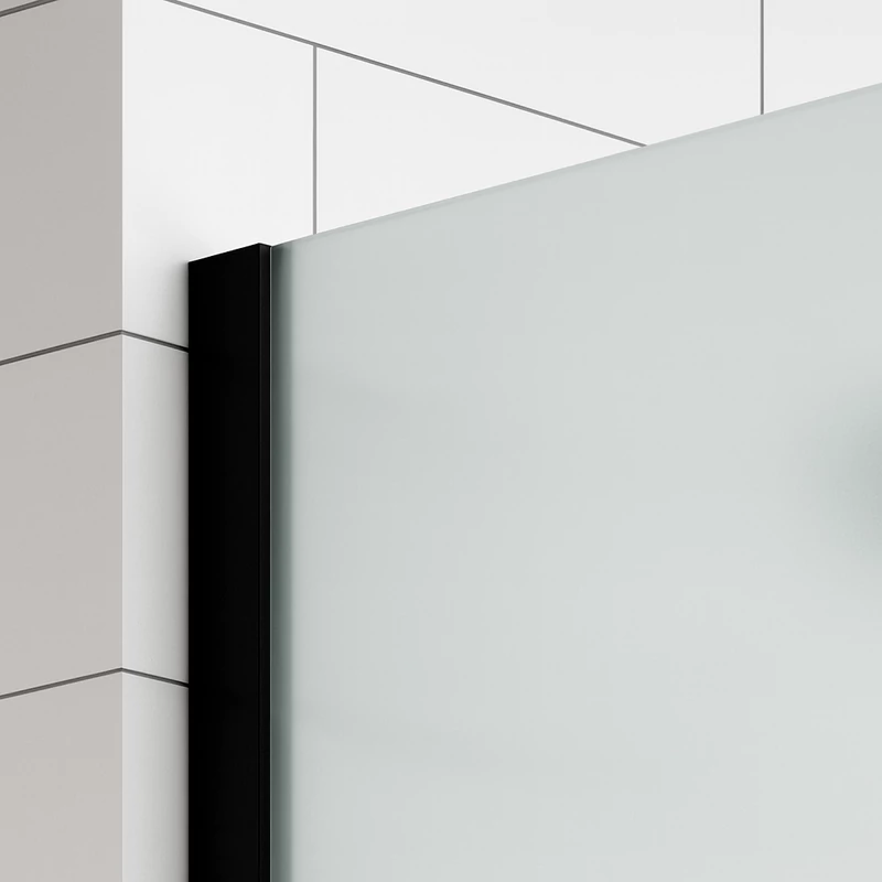 Walk-in || Black zuhanyfal, savmart, matt üveggel 50, 200cm, 8mm, NANO