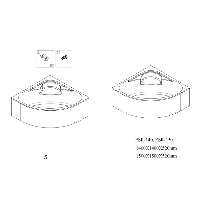 Szimmetrikus || kád előlap 130 cm