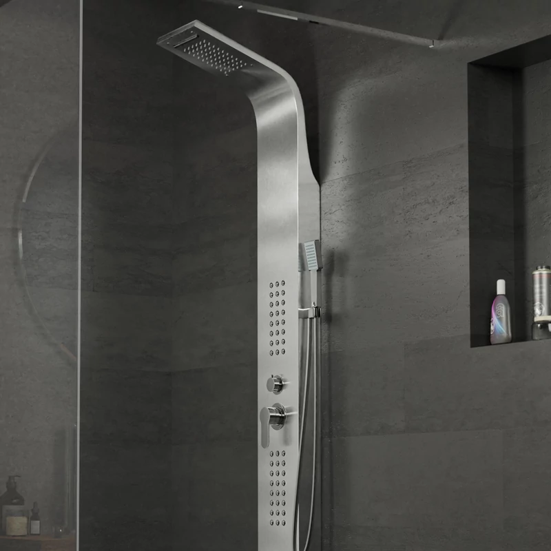 Alegre Silver zuhanypanel, rozsdamentes acél