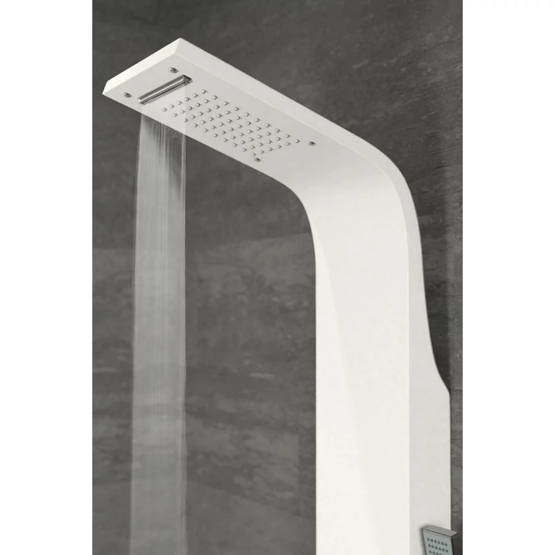 Alegre || White zuhanypanel, rozsdamentes acél