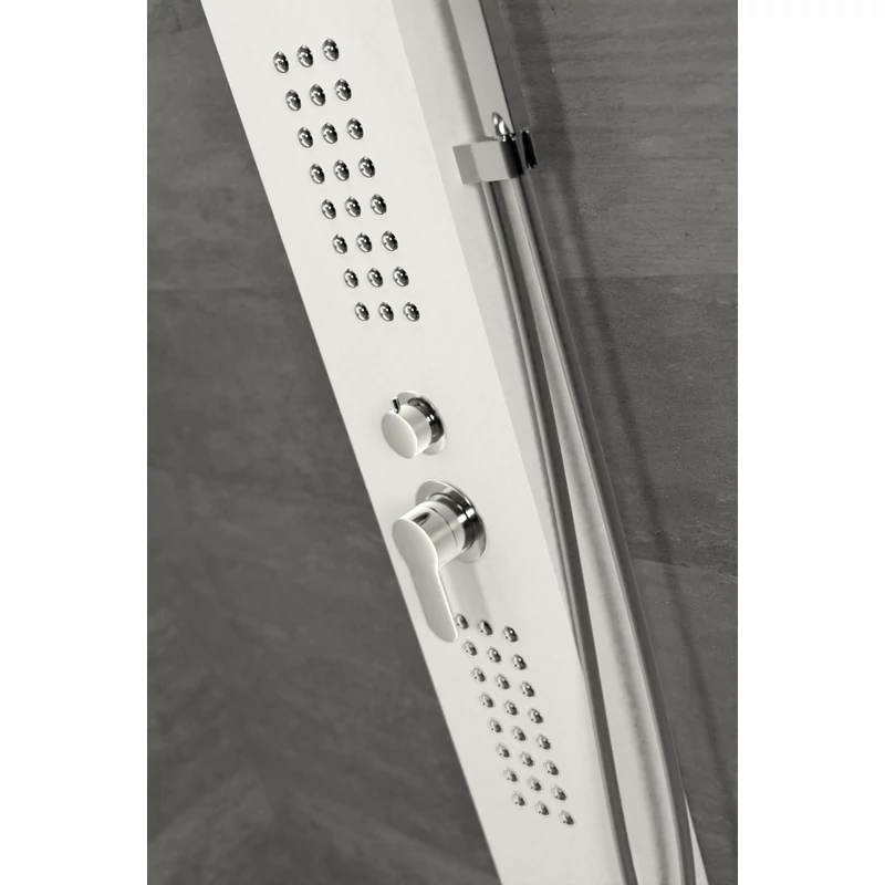Alegre || White zuhanypanel, rozsdamentes acél
