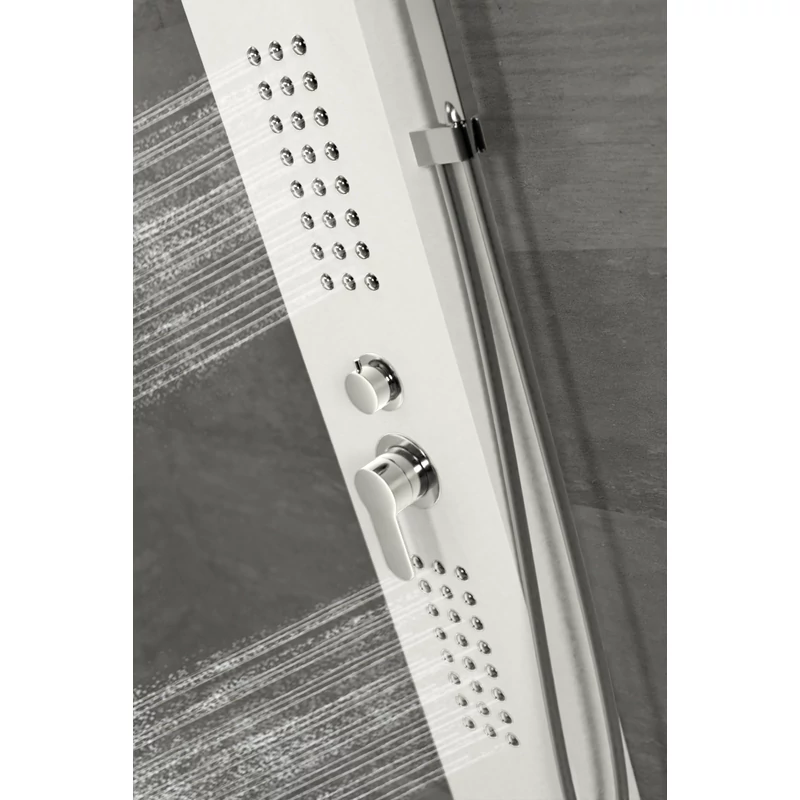 Alegre || White zuhanypanel, rozsdamentes acél