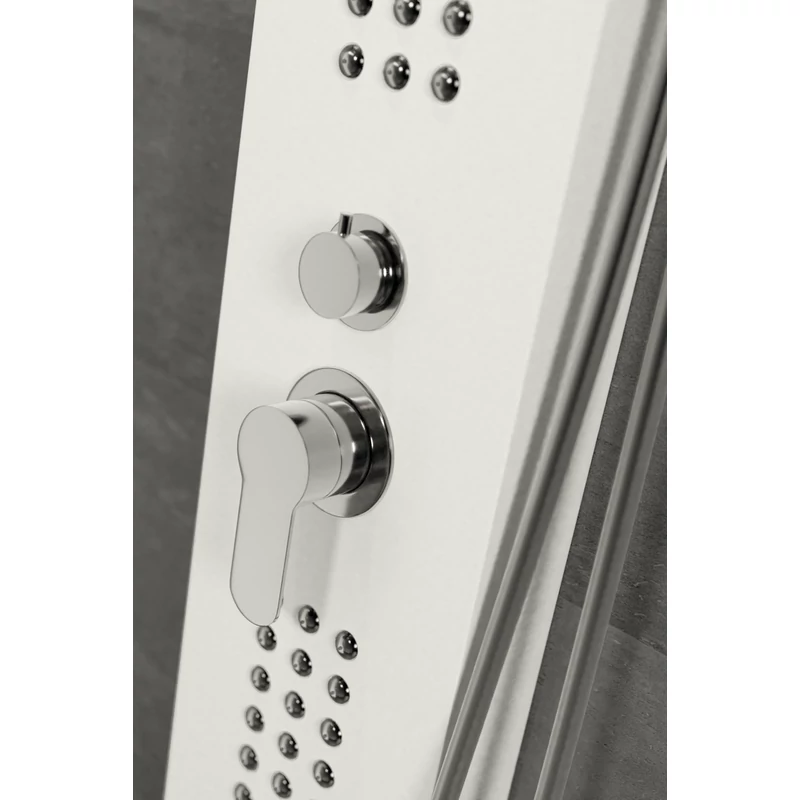 Alegre WHITE zuhanypanel, rozsdamentes acél