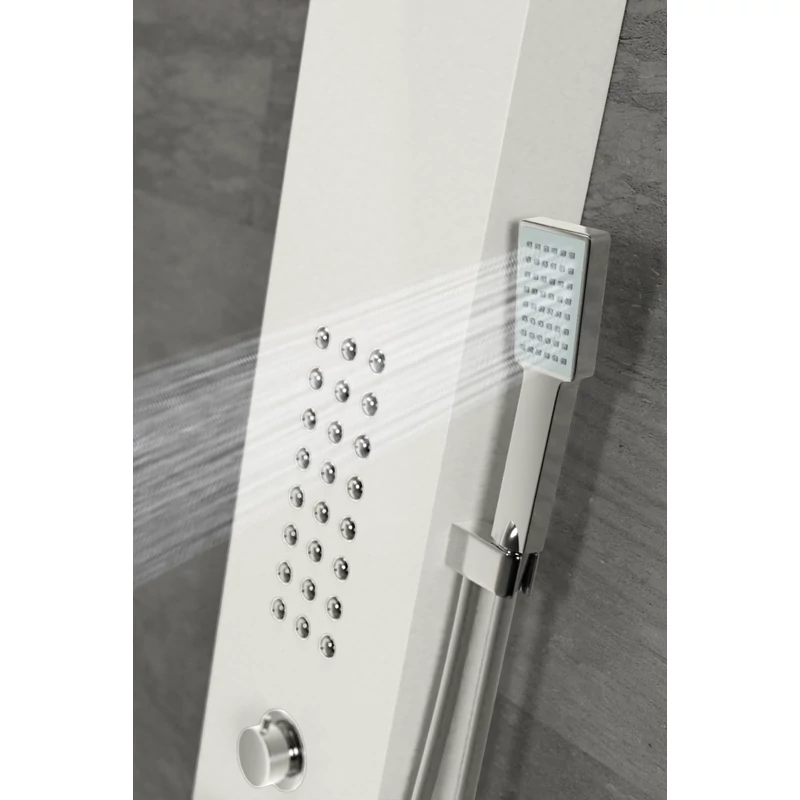 Alegre || White zuhanypanel, rozsdamentes acél