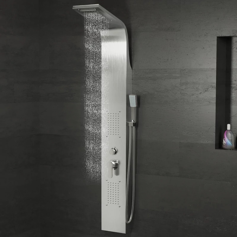 Bologna Silver zuhanypanel, rozsdamentes acél