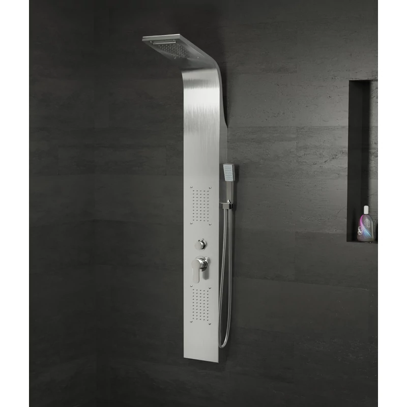Bologna Silver zuhanypanel, rozsdamentes acél