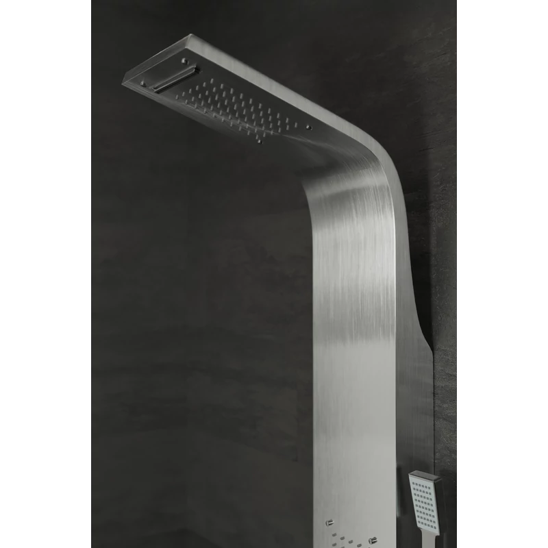Bologna Silver zuhanypanel, rozsdamentes acél
