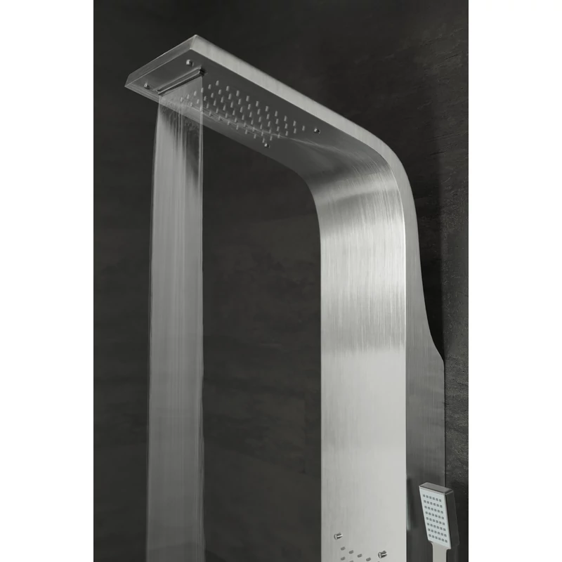 Bologna Silver zuhanypanel, rozsdamentes acél