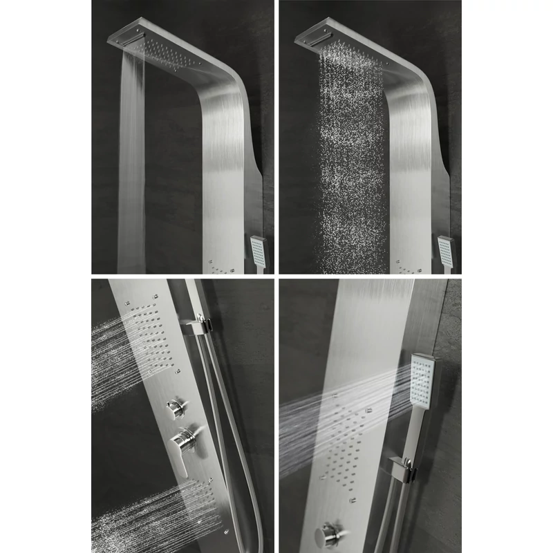 Bologna Silver zuhanypanel, rozsdamentes acél