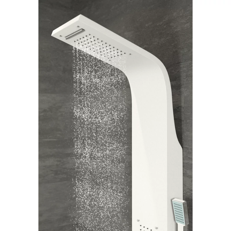 Bologna WHITE zuhanypanel, rozsdamentes acél
