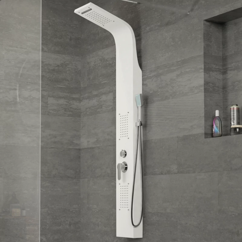 Bologna WHITE zuhanypanel, rozsdamentes acél