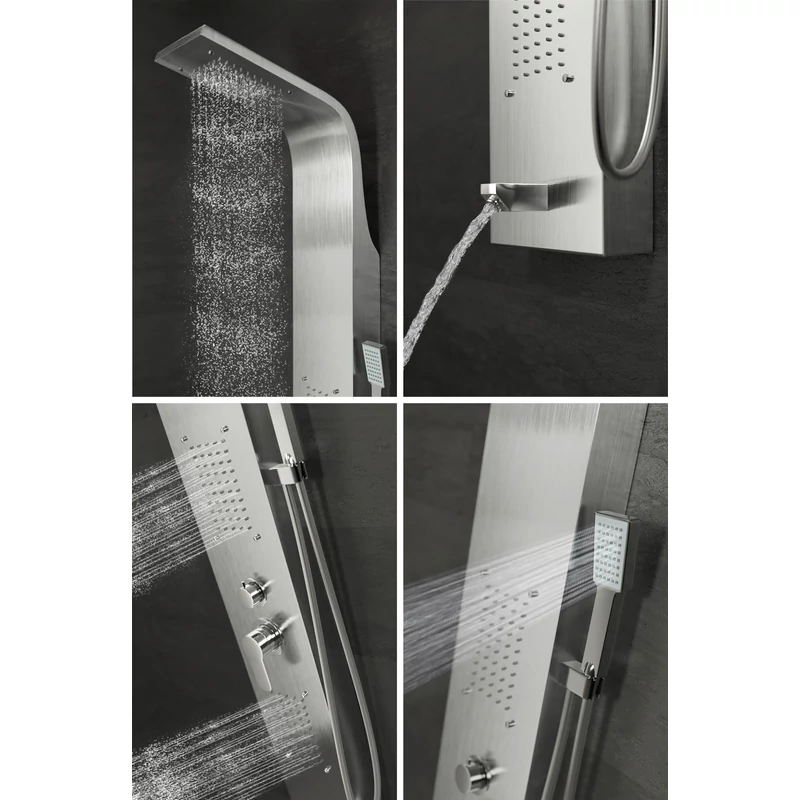 Merin Silver zuhanypanel, rozsdamentes acél