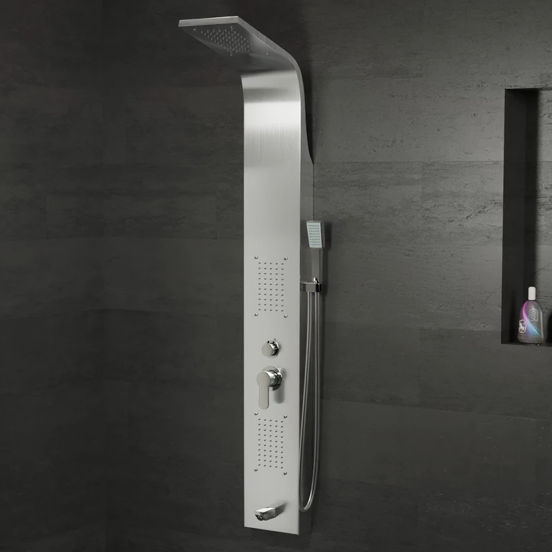 Merin Silver zuhanypanel, rozsdamentes acél