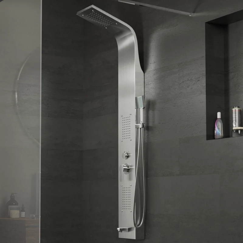 Merin Silver zuhanypanel, rozsdamentes acél
