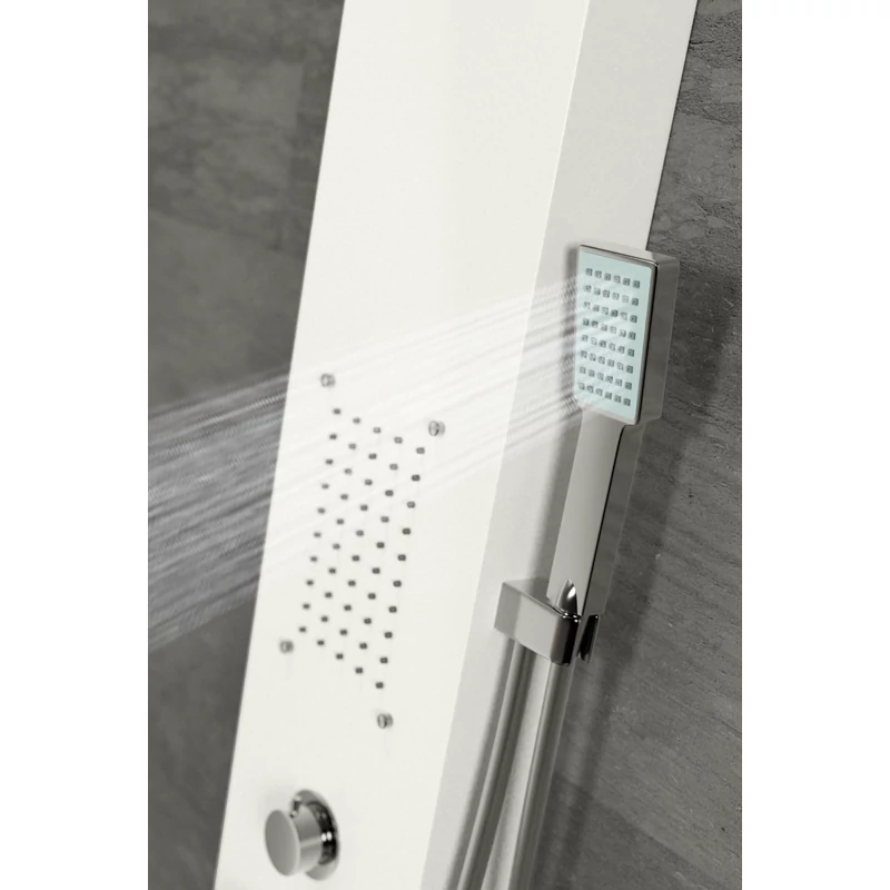 Merin WHITE zuhanypanel, rozsdamentes acél
