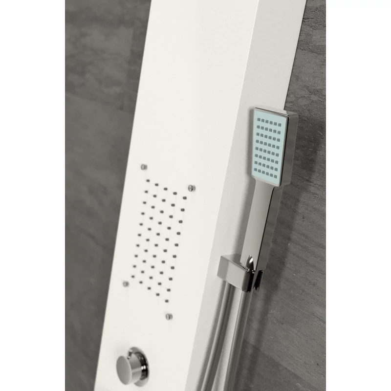 Merin WHITE zuhanypanel, rozsdamentes acél