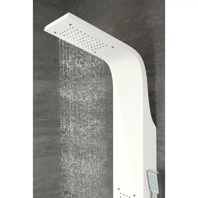 Merin WHITE zuhanypanel, rozsdamentes acél