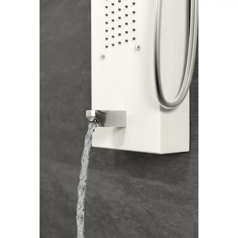 Merin WHITE zuhanypanel, rozsdamentes acél