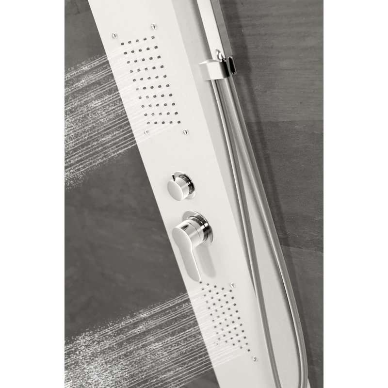 Merin WHITE zuhanypanel, rozsdamentes acél