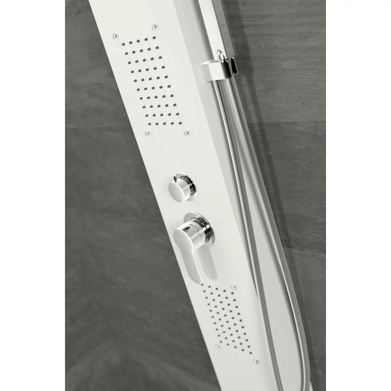 Merin WHITE zuhanypanel, rozsdamentes acél