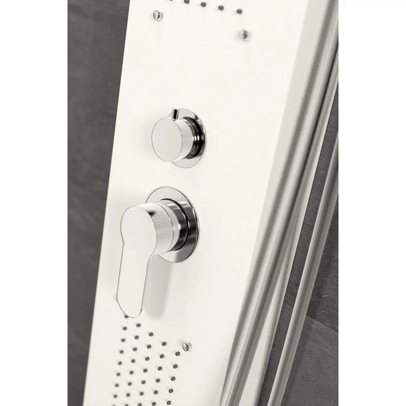 Merin WHITE zuhanypanel, rozsdamentes acél